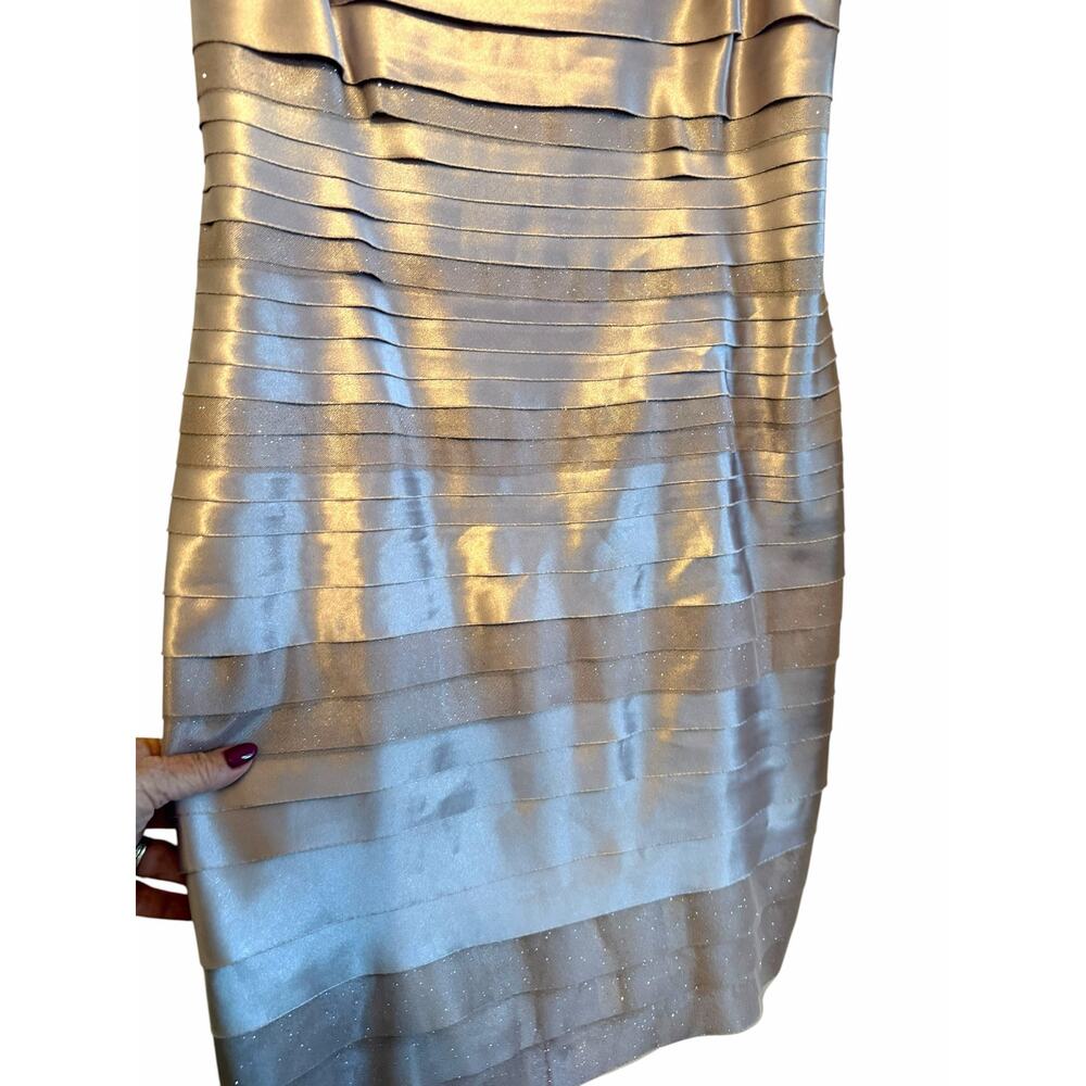 NWT Champagne Sparkly Connected Dawn Oliva Cocktail Dress - Size 10 - Picture 11 of 13
